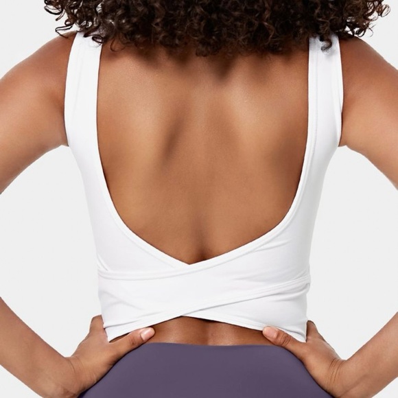 U Neck Backless Crossover Top - Picture 2 of 5